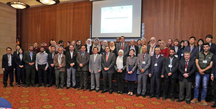 Minister of Planning and International Cooperation Imad Fakhoury attends the annual Korea International Cooperation Agency volunteer programme workshop in Amman on Sunday (Photo courtesy of Ministry of Planning and International Cooperation)