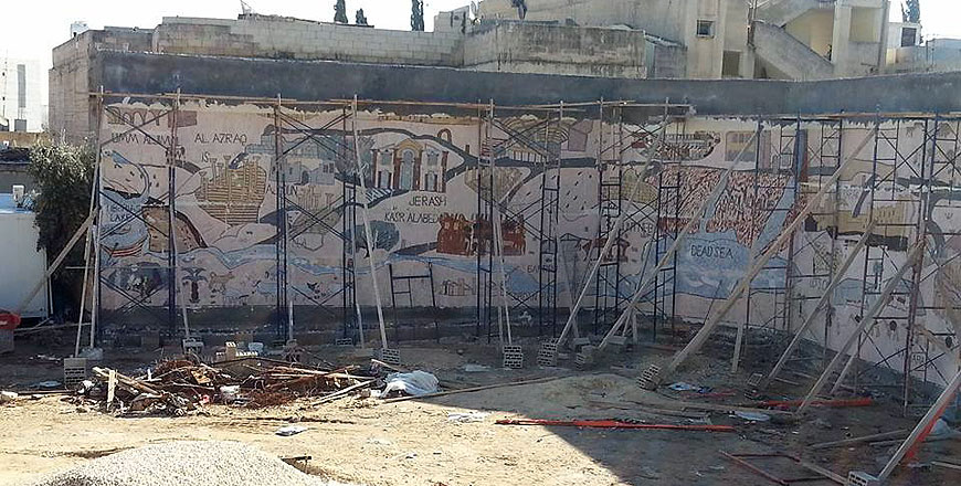Over the period of almost two years, around 120,000 participants took part in the making of the 180-square-metre mosaic at Madaba’s La Storia Museum (Photo courtesy of Madaba Tourism Directorate)
