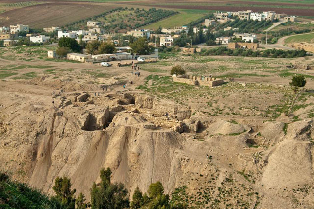 The aerial view of Pella where olive oil and olives were an important part of the daily diet as early as 6,200 BC (Photo courtesy of Anne Dighton)