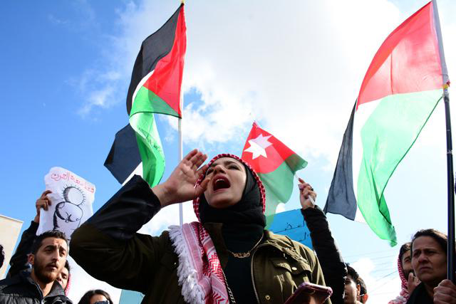 Jordanians take to the streets on Friday to express solidarity with the people of Gaza and Lebanon (File photo)