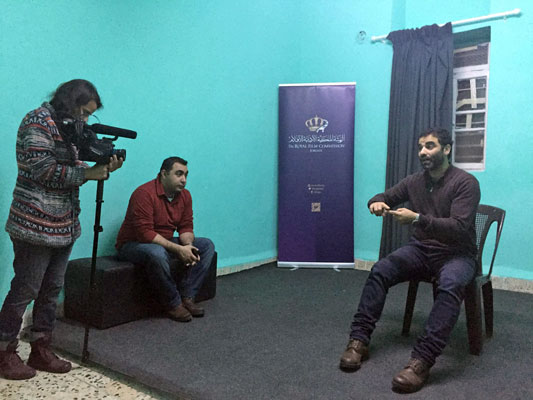 Hisham Suliman conducts an acting workshop organised this week by the Royal Film Commission, which aims to train youth in Jabal Al Natheef area on the basics of acting (Photo courtesy of RFC)