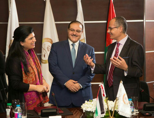 HRH Princess Sumaya, president of the Royal Scientific Society, attends a ceremony to sign an agreement with the University of California — Berkeley, on Saturday (Photo courtesy of RSS)