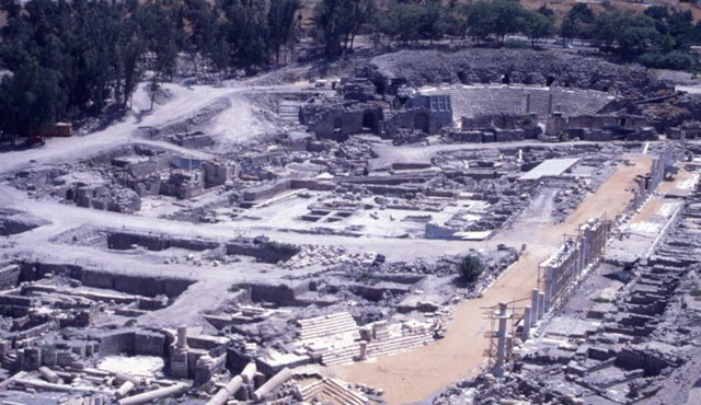 A general view of  Scythopolis, an urban and commercial centre  built in the Hellenistic times (Photo courtesy of ACOR)
