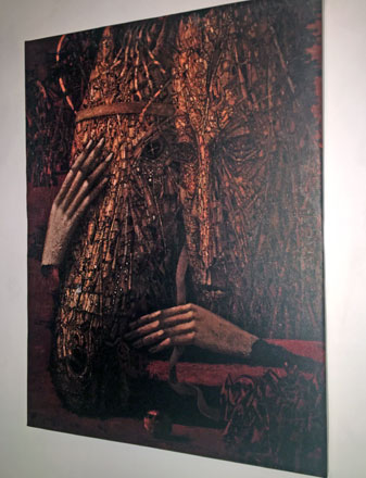 Ivan Marchuk’s ‘Voice of My Soul’ painting on display at the Ukrainian embassy in Amman last week (Photo by Sawsan Tabazah)