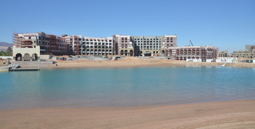 Saraya Aqaba partially filled its central lagoon last month (Photo by Muath Freij)