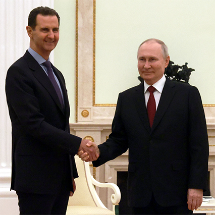 Russian President Vladimir Putin meets with his Syrian counterpart Bashar Assad at the Kremlin in Moscow on Wednesday (AFP photo)