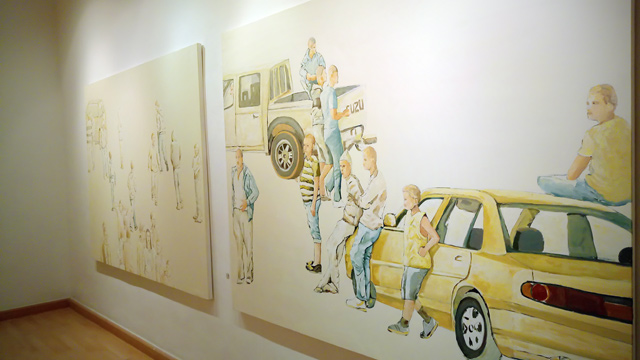 Artworks by Palestinian artist Jawad Al Malhi are showcased at the Nabad Art Gallery until April 11 (Photo by Ana V. Ibáñez Prieto)