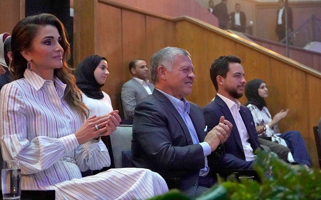 His Majesty King Abdullah, accompanied by Her Majesty Queen Rania and HRH Crown Prince Hussein, on Tuesday attends a ceremony at the Cultural Palace marking the 20th Accession to the Throne Day (Photos courtesy of Royal Court)