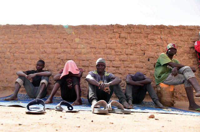 This file photo taken on April 1 shows migrants from West Africa waiting in a room at a ‘ghetto’ in Agadez, northern Niger, as they wait to go to Libya from where they will attempt to reach Europe by crossing the Mediterranean sea (AFP photo)