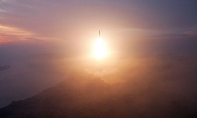 This picture taken and released from North Korea's official Korean Central News Agency (KCNA) on October 31, 2024 shows the launch of an intercontinental ballistic missile (ICBM) during a test-fire conducted by the Missile Administration at an undisclosed location in North Korea (AFP photo)