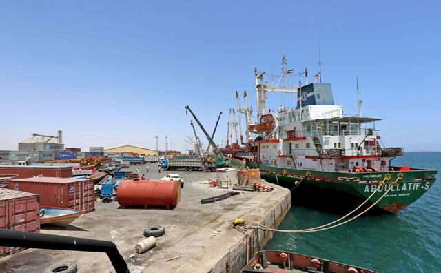 A ship is docked at the Berbera Port in Somalia, on May 17, 2015 (Reuters photo)