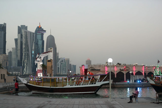 A general view taken on Sunday shows the corniche of the Qatari capital Doha (AFP photo)