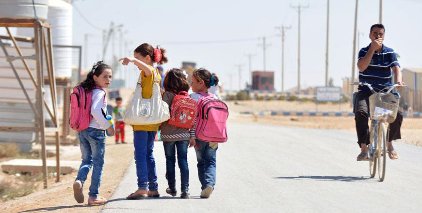 Syrian schoolchildren are seen at the Zaatari camp for Syrian refugees in Mafraq Governorate, 180km north of Amman, in this undated photo (JT file photo)