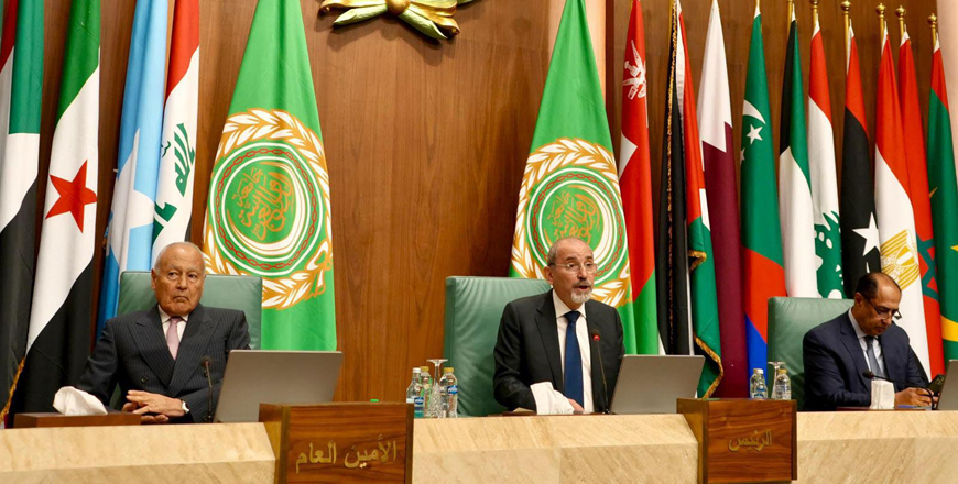 Deputy Prime Minister and Foreign Minister Ayman Safadi chairs on Wednesday the 163rd regular session of the Council of the Arab League at the ministerial level (Photo courtesy of Foreign Ministry)