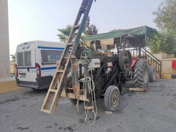 The silent drilling rig was allegedly used to dig an illegal well to extract underground water, according to an official (Photo courtesy of Ministry of Water and Irrigation)