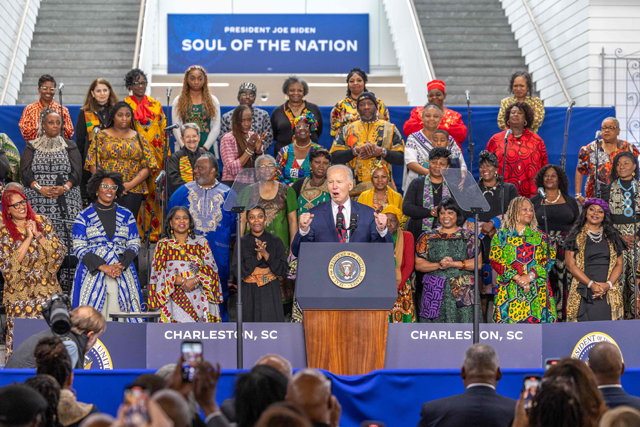 U.S. President Joe Biden addresses attendees at the International African-American Museum on January 19, 2025 in Charleston (AFP photo)