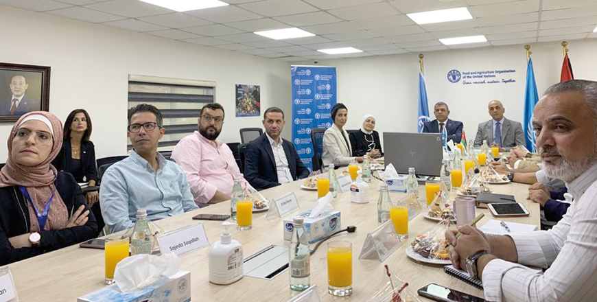 Participants during the launch of a new solar-energy system at the premises of FAO in Jordan (Photo courtesy of FAO)