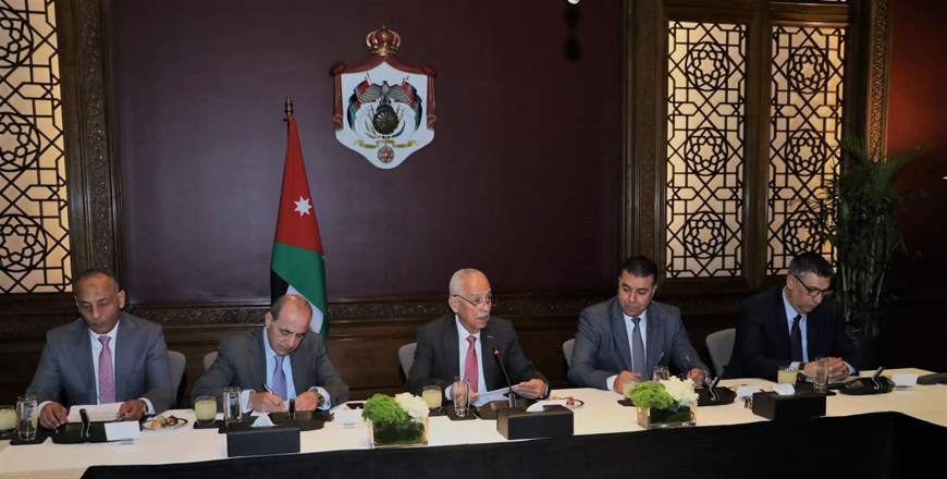 In implementation of Royal directives, Royal Hashemite Court Chief Yousef Issawi on Wednesday meets with representatives from Tafileh Governorate at the Royal Hashemite Court (Photo courtesy of Royal Court)