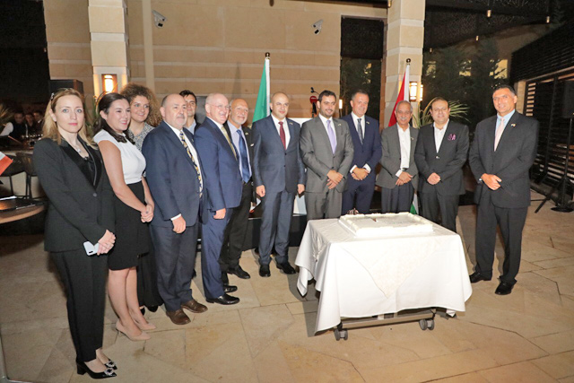 Attendees pose for a group photo during the launch of the Jordan Ireland Business Association in Amman on Wednesday (Photo courtesy of JIBA)