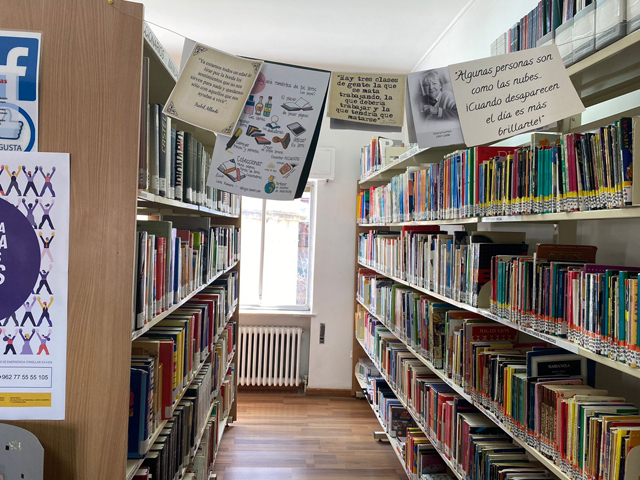 A view of the Instituto Cervantes’ library in Amman (By Mays Ibrahim Mustafa)