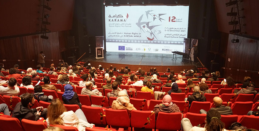 The 12th edition of Karama Human Rights Film Festival, under the title of ‘Human Rights in a Virtual World’, concluded on Sunday evening at the Royal Cultural Centre (Photo courtesy of Karama Human Rights Film Festival)