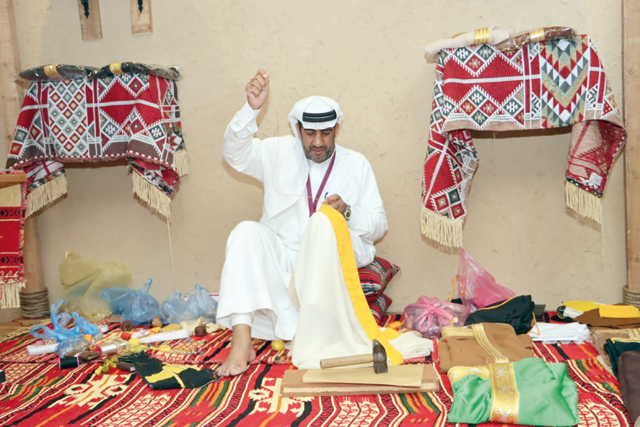 A craftsman at work during the Saudi Cultural Days at the Irbid Cultural Centre (Photo courtesy of Culture Ministry)