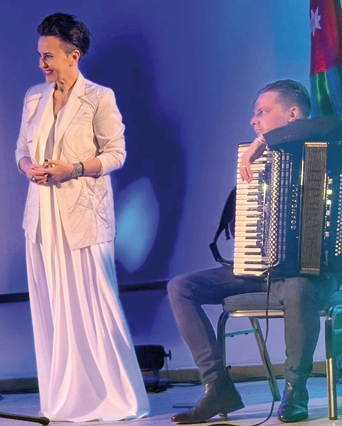 Bosnian singer Amira Medunjanin during a concert at Al Hussein Cultural Centre on May 21 (Photo courtesy of Amira Medunjanin)