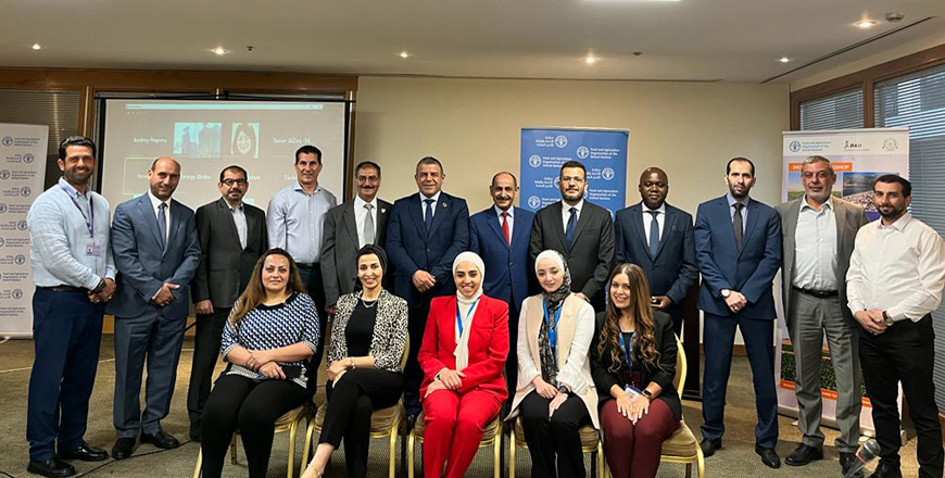 Participants during the launch of a new project for knowledge exchange and policy dialogue on nutrition-sensitive agriculture water productivity in Jordan (Photo courtesy of FAO)