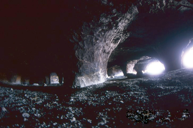 The interior of Um Al Ammid Roman copper mine in Wadi Feyan (Photos courtesy of ACOR/Jane Taylor Collection)