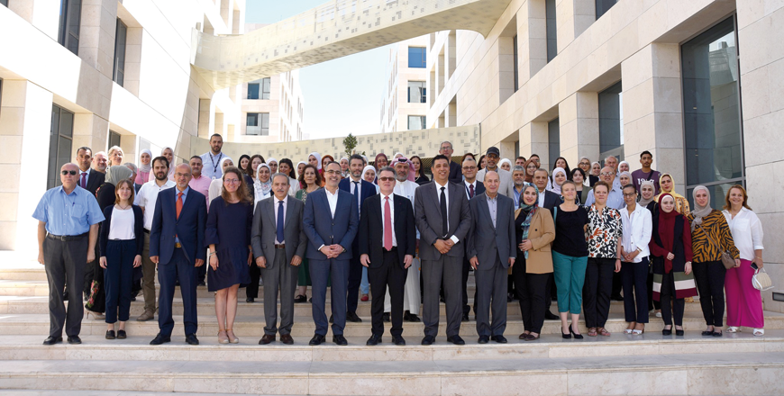 Participants pose for a photo during the 7th Heritage and Archaeology Diwan at Al Hussein Technical University in Amman (Photo courtesy of Al Hussein Technical University)