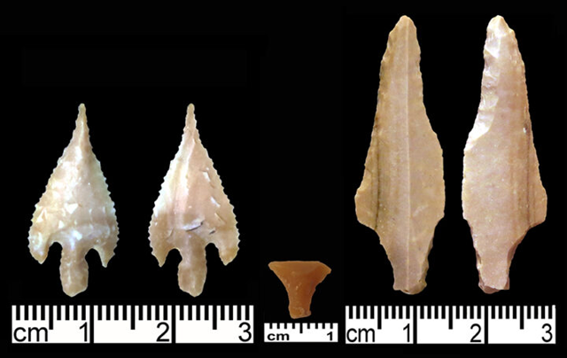 From left to right: Haparsa point; transverse arrowhead; and Badia point (Photo of Gary Rollefson)