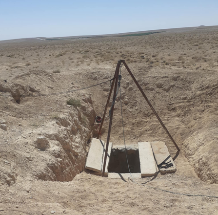 A shaft dug in Udhruh where a team of archaeologists analysis how ancient inhabitants of the area harvested water (Photo of Saeb Rawashdeh)