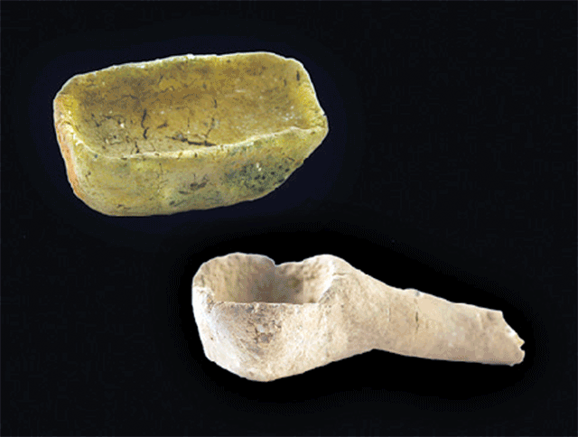   Pottery found at Tall Hujayrat Al Ghuzlan  (Photo courtesyof N. Becker)
