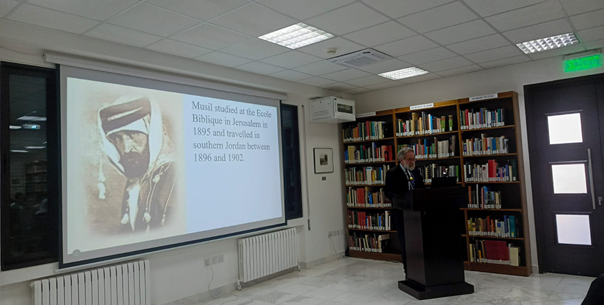 Robert Schick presents life and achievements of the Czech Arabist Alois Musil on Tuesday at American Centre of Research (Photo courtesy of ACOR)