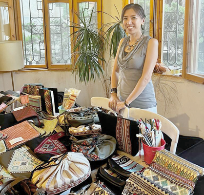 Mei Hayashi, founder of Tribalogy, a non-profit organisation which offers products made by vulnerable Jordanian, Syrian, Palestinian and Iraqi women (Photo by Tara Lumley-Savile)