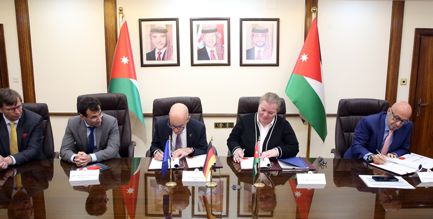 The Ministry of Planning and International Cooperation signs on Monday two cooperation agreements worth 60 million euros, funded by the German government and the European Union, to support the water and sanitation sector (Petra photo)