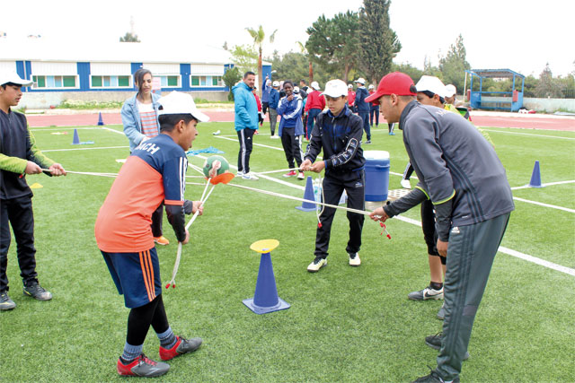 Children take part in the Sport for Development programme held on Sunday to mark the UN’s  International Day of Sport for Development and Peace (Photo courtesy of GIZ)