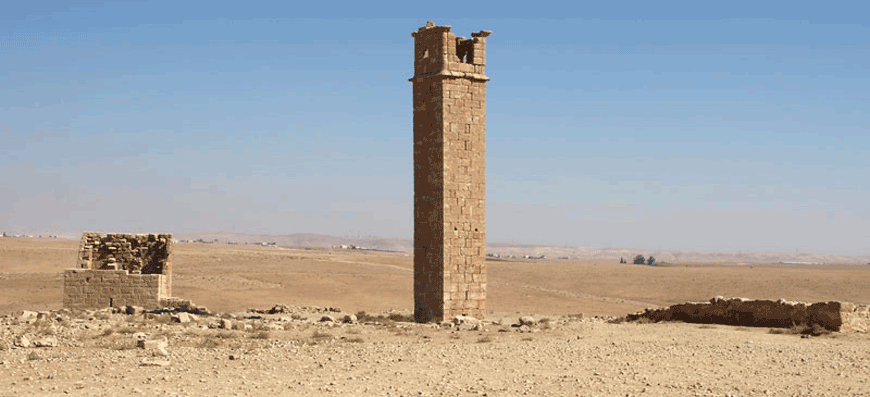 A view of a Stylite tower in Umm ar-Rasas,  dedicated to the practice of hermitage (Photo courtesy of Haupt and Binder)