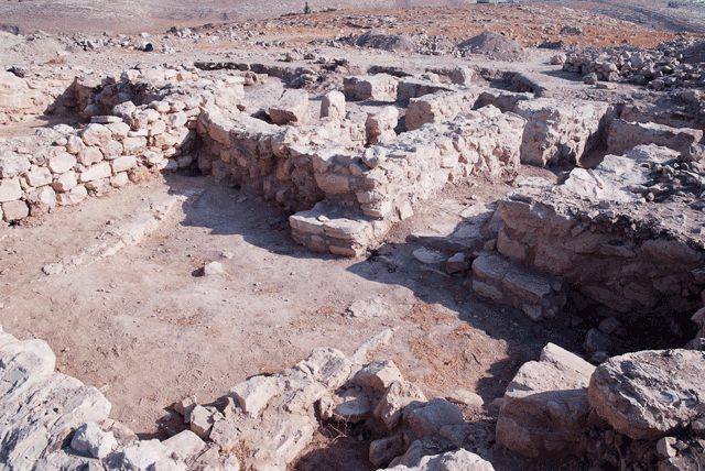 Looking to the western entrance from the Hearth Room at Hirbet Atarus (Photo courtesy of Ataruz Project)