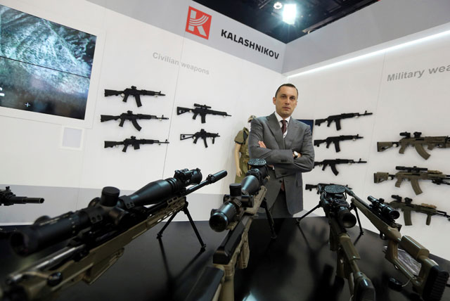 Alexey Krivoruchko, CEO of Kalashnikov Group, poses for a photograph during an interview with Reuters in Abu Dhabi, United Arab Emirates, on Tuesday (Reuters photo)