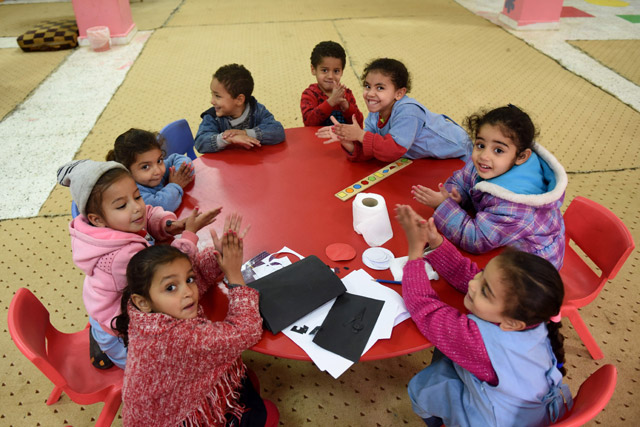 Egyptian children play at the Banati Foundation shelter, a civil society organisation that works with street children, in the capital Cairo on February 16 (AFP photo)