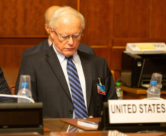 US special envoy for Syria, James Jeffrey, attends a meeting at the European headquarters of the United Nations in Geneva, Switzerland, on September 14  (Reuters photo)