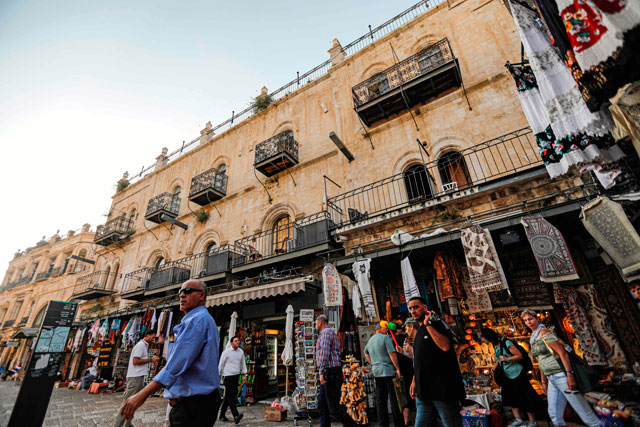This photo taken on Tuesday shows a view of the Petra hostel in the Old City of Jerusalem near the Jaffa Gate (AFP photo)