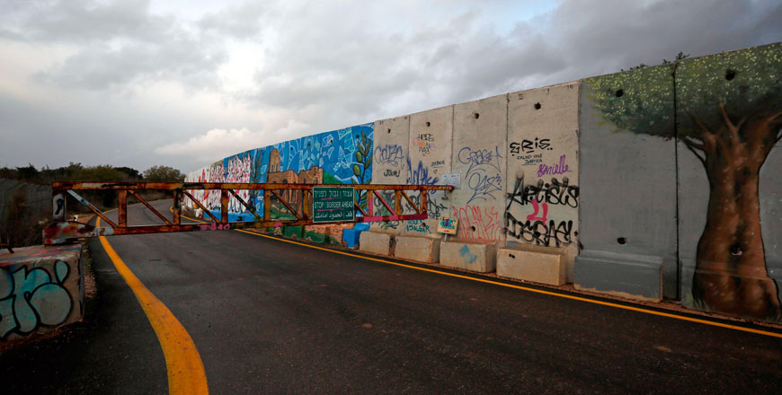 This photo taken on Wednesday, near the Israeli town of Zarit, shows a blocked road near the border with Lebanon, after the area was declared a closed military zone by the Israeli forces (AFP photo)