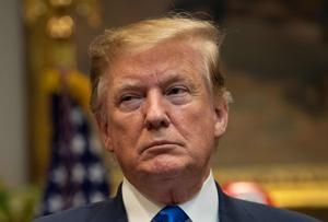 In this file photo taken on April 12, 2019, US President Donald Trump looks on during an announcement about 5G network deployment in the Roosevelt Room at the White House in Washington, DC  (AFP photo)