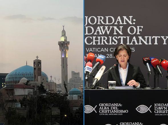 Minister of Tourism and Antiquities Lina Annab during the press conference (Photo by Sophie Constantin)