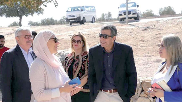 HRH Princess Basma Bint Ali, founder of the Royal Botanical Garden, during a tour of the completed and on-going projects in the garden on Tuesday (Petra photo)