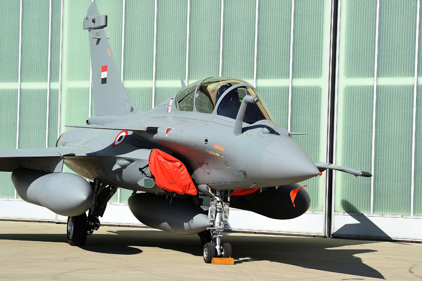 One of three French made Rafale fighter jets for Egypt air force is pictured at an air base in the southern France city of Istres on  Monday (AFP photo)