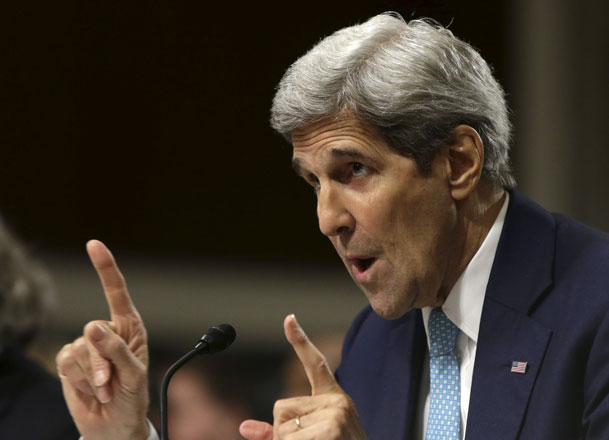 US Secretary of State John Kerry appears before the Senate Foreign Relations Committee in Washington on Thursday (Reuters photo)