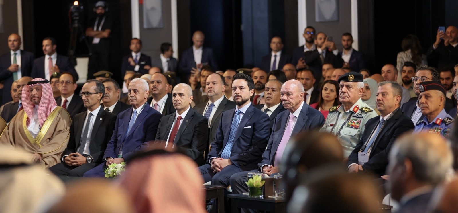 HRH Crown Prince Hussein, the Regent, attends the opening of the second Jordan Dot Cyber Summit 2024, held by the National CyberSecurity Centre. The summit gathers business leaders and experts to enhance the protection of institutions in Jordan against cyber threats, ensure a secure environment for investment, and promote international cooperation in cybersecurity (Photo courtesy of Royal Court)